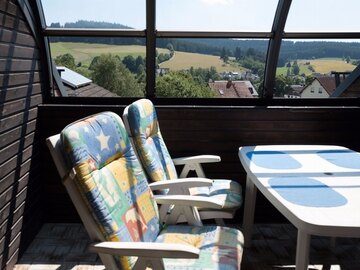Frankenwald Ferienhaus Eisel Balkon