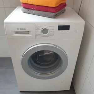 Waschmaschine in der Ferienwohnung mit Balkon (Fewo1)