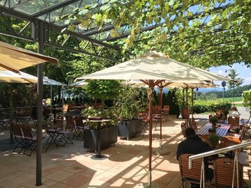 Ambiente in unserem italienischen Restaurant in Bayreuth  - unsere Terrasse