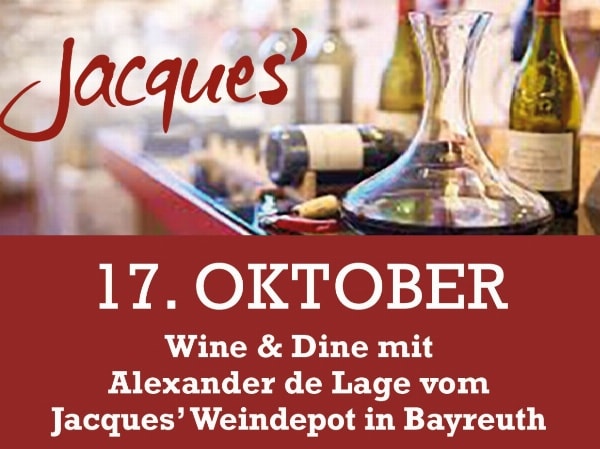17. Oktober 2026 · 18:30 Uhr - Wine & Dine mit Alexander de Lage