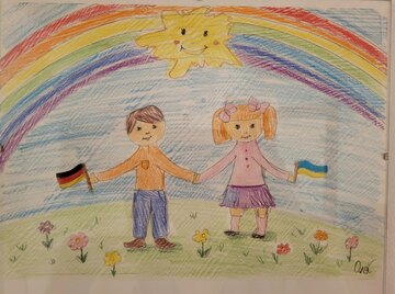 Geschenk der Flüchtlingskinder aus der Ukraine, die bei uns zeitweilig ein Zuhause fanden