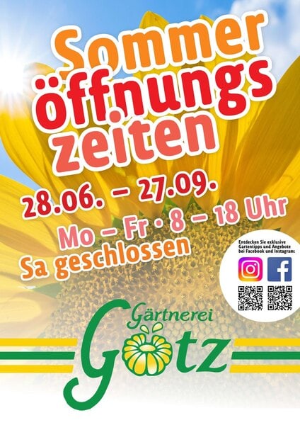 Sommeröffnungszeiten 2025